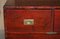 Antique Victorian Pitch Pine Military Campaign Chest of Drawers and Name Plate, Image 4
