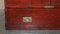 Antique Victorian Pitch Pine Military Campaign Chest of Drawers and Name Plate 5