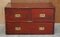 Antique Victorian Pitch Pine Military Campaign Chest of Drawers and Name Plate 2