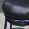 Black Leather & Blue Lacquered Metal Grasso Stool by Stephen Burks 7