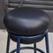 Black Leather & Blue Lacquered Metal Grasso Stool by Stephen Burks 5