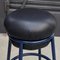 Black Leather & Blue Lacquered Metal Grasso Stool by Stephen Burks, Image 5