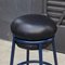 Black Leather & Blue Lacquered Metal Grasso Stool by Stephen Burks 8