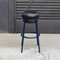 Black Leather & Blue Lacquered Metal Grasso Stool by Stephen Burks, Image 4