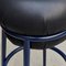 Black Leather & Blue Lacquered Metal Grasso Stool by Stephen Burks 6