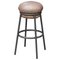 Leather and Lacquered Metal Grasso Stool in Brown by Stephen Burks 1