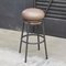 Leather and Lacquered Metal Grasso Stool in Brown by Stephen Burks 3