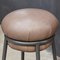 Leather and Lacquered Metal Grasso Stool in Brown by Stephen Burks 6