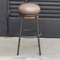 Leather and Lacquered Metal Grasso Stool in Brown by Stephen Burks 2