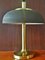 German Brass With Brown Umbrella Table Lamp from Hillebrand Lighting, 1960s 7