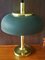Lámpara de mesa alemana de latón con paraguas marrón de Hillebrand Lighting, años 60, Imagen 14