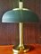 German Brass With Brown Umbrella Table Lamp from Hillebrand Lighting, 1960s 6
