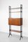 Mid-Century Italian Freestanding Modular Teak and Steel Bookshelf 1