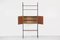 Mid-Century Italian Freestanding Modular Teak and Steel Bookshelf 8