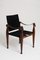 Mid-Century Black Suede Safari Chair, Image 2