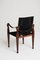 Mid-Century Black Suede Safari Chair, Image 5