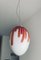 Italian Modern Candy Striped Egg Murano Glass Pendant 8