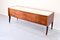 Mid-Century Italian Walnut Carrara Marble Brass Sideboard, 1960s, Image 11