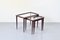 Italian Mahogany Nesting Tables with Glass Tops by Ico Parisi, 1960s, Set of 3 13