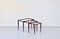 Italian Mahogany Nesting Tables with Glass Tops by Ico Parisi, 1960s, Set of 3 15