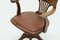 Antique English Oak Swivel Desk Chair, 1920s 3