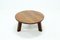 Brutalist Solid Oak Round Coffee Table, 1970s 5
