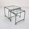 Glass & Metal Quaderna Nesting Tables from Bontempi, 1980s, Image 1