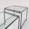 Glass & Metal Quaderna Nesting Tables from Bontempi, 1980s 4