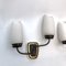 Mid-Century Italian Brass and Opaline Glass Sconces, Set of 2 8