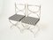 Steel Brass & Velvet Curule Chairs by Maison Jansen, 1960s, Set of 12 6