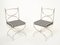 Steel Brass & Velvet Curule Chairs by Maison Jansen, 1960s, Set of 12 1