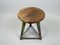 Vintage Industrial Steel and Wood Stool, 1950s 4