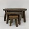 Brutalist Oak Wood Nesting Tables, 1970s, Set of 3, Image 4