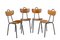 Chairs in Wood and Metal, 1950s, Set of 4 1