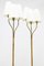 Swedish Modern Floor Lamps in Brass and Rattan, Set of 2 3