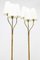 Swedish Modern Floor Lamps in Brass and Rattan, Set of 2, Image 3