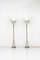 Swedish Modern Floor Lamps in Brass and Rattan, Set of 2 2