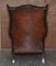 Victorian Claw & Ball Chesterfield Wingback Brown Leather Armchairs, Set of 2 16