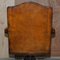 Vintage Brown Leather Oak Framed Captains Directors Armchair 17