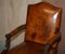 Vintage Brown Leather Oak Framed Captains Directors Armchair, Image 3