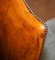 Vintage Brown Leather Oak Framed Captains Directors Armchair, Image 20