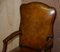 Fauteuil Captains Director Vintage en Cuir Marron avec Cadre en Chêne 3