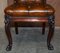 Carved Chesterfield Brown Leather Dining Chairs from C Hindley & Sons, 1845, Set of 5, Image 14