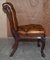Carved Chesterfield Brown Leather Dining Chairs from C Hindley & Sons, 1845, Set of 5, Image 18