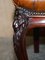 Carved Chesterfield Brown Leather Dining Chairs from C Hindley & Sons, 1845, Set of 5 15