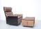 Brauner Leder Lounge Stuhl und Ottoman von Dieter Rams für Vistoe 5