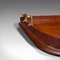 Antique English Victorian Mahogany Serving Tray with Inlay, 1900s 7