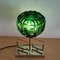 Art Deco French Green Glass Chromed Metal Table or Desk Lamp with Picture Frames, 1940s 5