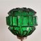 Lampe de Bureau Art Déco en Verre Vert et Métal Chromé avec Cadres, France, 1940s 6