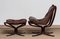 Chaise et Ottomane Falcon en Cuir Marron Foncé par Sigurd Ressel pour Vatne Mobler, Set de 2 8